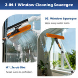 TONYINGO 26FT High Reach Duster Kits with 5-20FT Extension Pole, Cobweb Duster with Telescoping Pole, Washable Ceiling Fan Cleaner & Window Squeegee