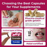 ATLEMISME Empty Gelatin Capsules Size 00 - (1000 Count) DIY Gelatin Filling - Gel Capsules Empty Caps with 2 Micro Lab Spoons for Capsule Filling