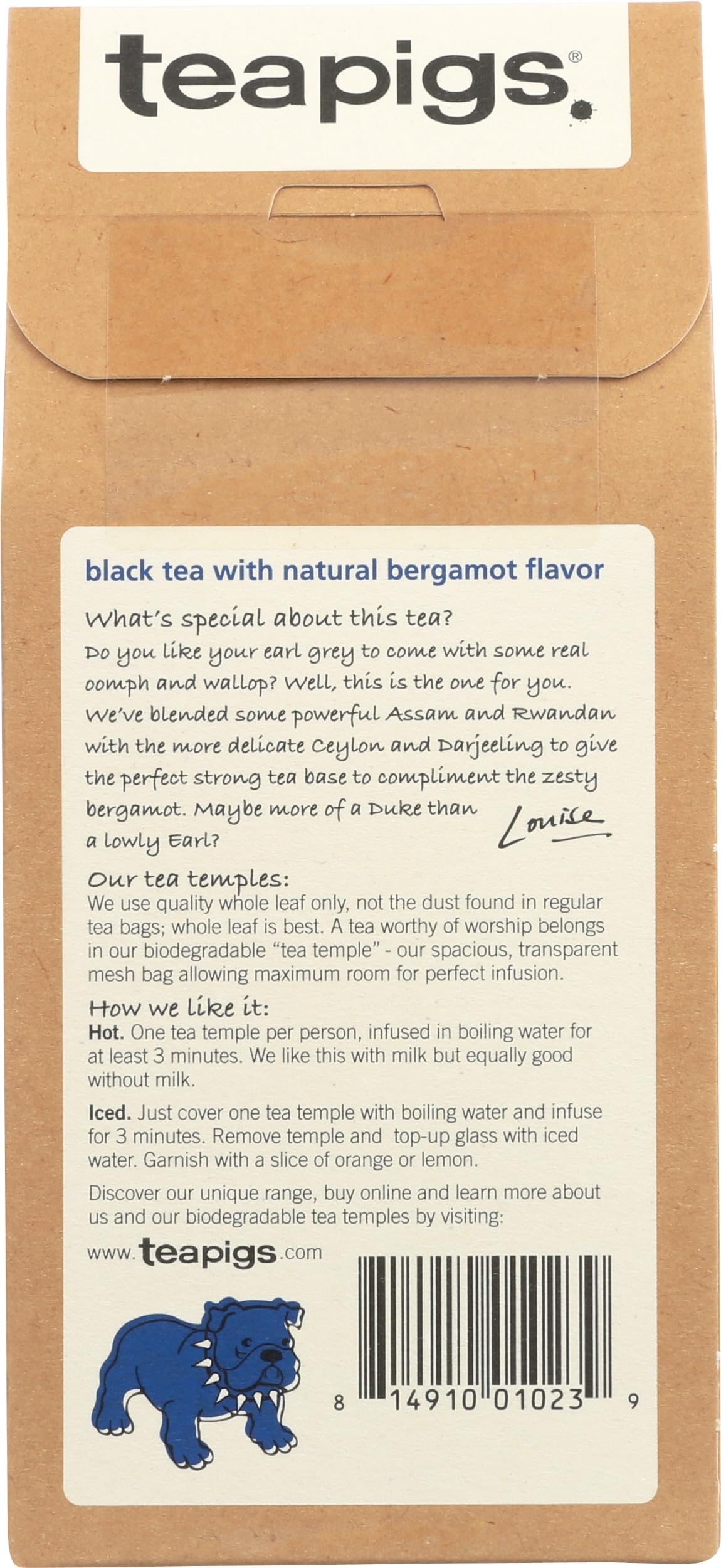 Teapigs Whole Leaf Tea (Earl Grey Strong, 15 Temples)