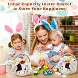 Easter Basket, Cute Cow Plush Baskets, Easter Egg Hunt Buckets, Easter Decorations Indoor Outdoor, Cute Easter Gifts for Kids, Adults, Teens