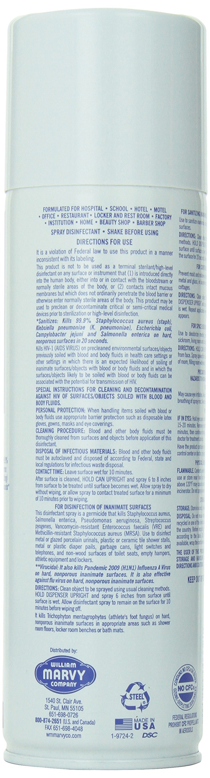 MAR-V-CIDE Spray Disinfectant, 16.5 oz - Hospital-Grade Disinfectant & Deodorizer Spray, Kills Germs, Bacteria, Viruses, Fungus & Mildew - For Salons