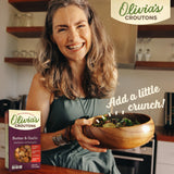 Olivia's Croutons Butter and Garlic Croutons for Salad, Soups & Stuffing - Made with Real Butter & Garlic - 5 ounce (Pack of 4)