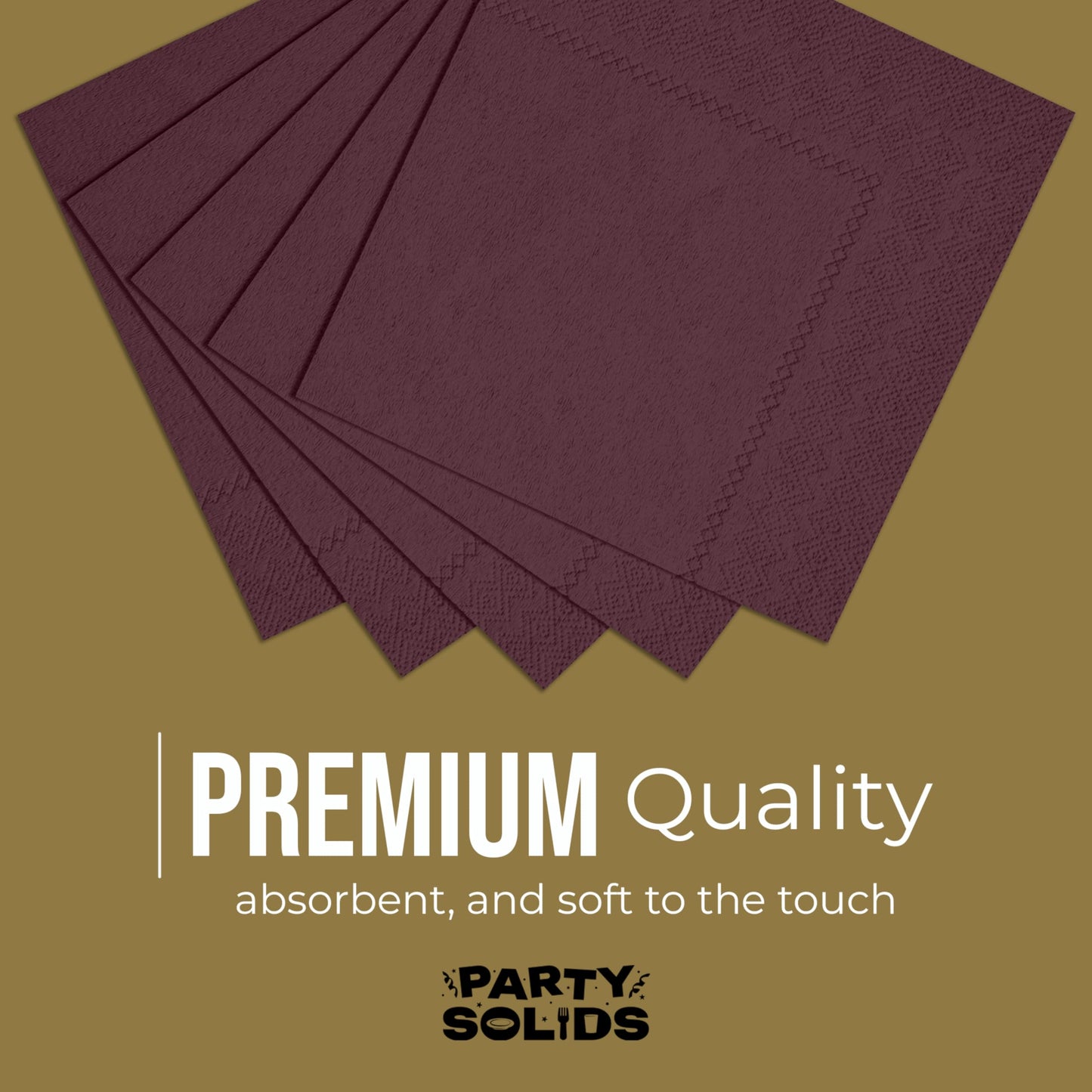 Party Solids Brown Dinner Napkins Disposable Everyday 50 Pcs 2 Ply Brown Napkins Disposable Paper Everyday For Parties & Party Supplies