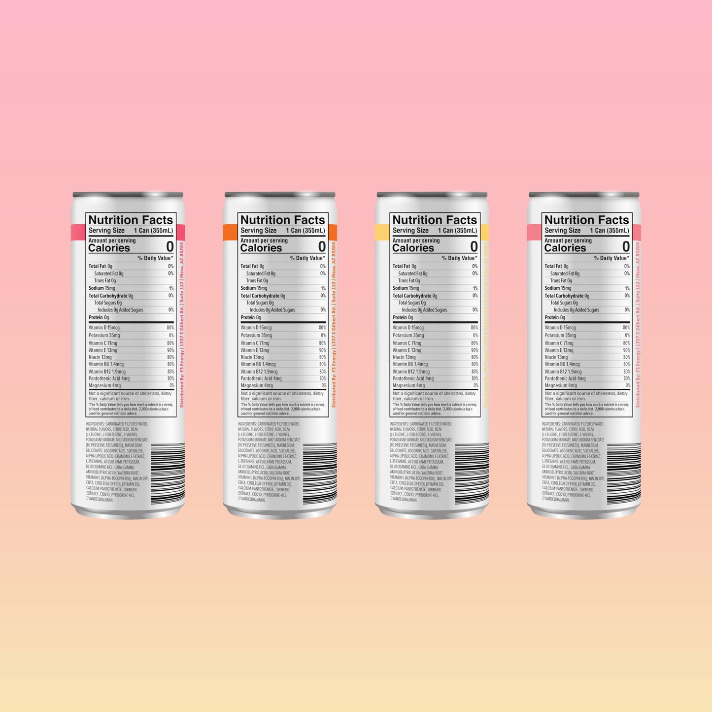 F3 Mood Variety Pack - Functional Sparkling Juice Drink with Powerful Nootropics to Reduce Stress, BCAAs for Muscle Recovery, and Chamomile & Valerian