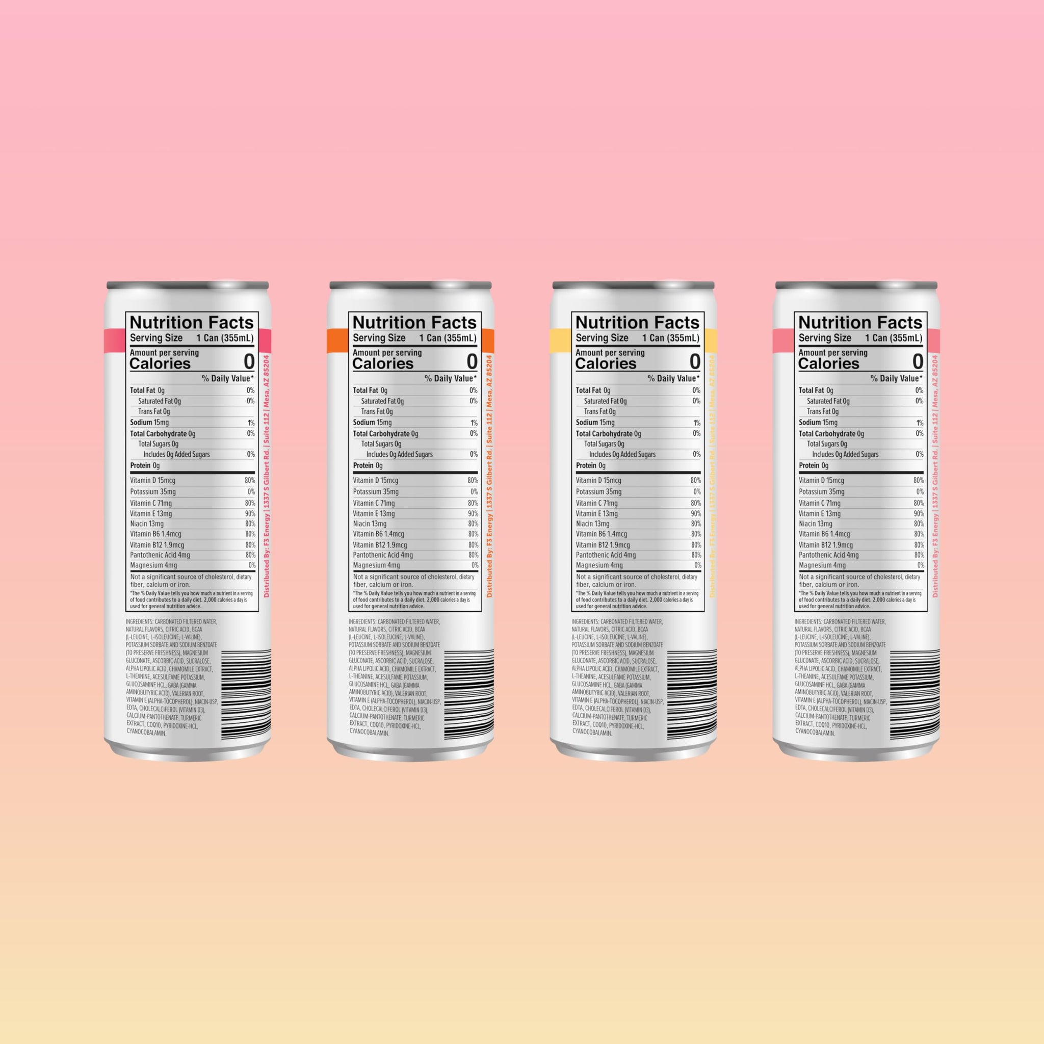 F3 Mood Variety Pack - Functional Sparkling Juice Drink with Powerful Nootropics to Reduce Stress, BCAAs for Muscle Recovery, and Chamomile & Valerian