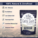 Le Marinier Celtic Salt Organic Grey Coarse, 5lb. Mineral Rich 100% Natural and Unrefined French Sea Salt Organic. Hand Harvested Mineral Sea Salt