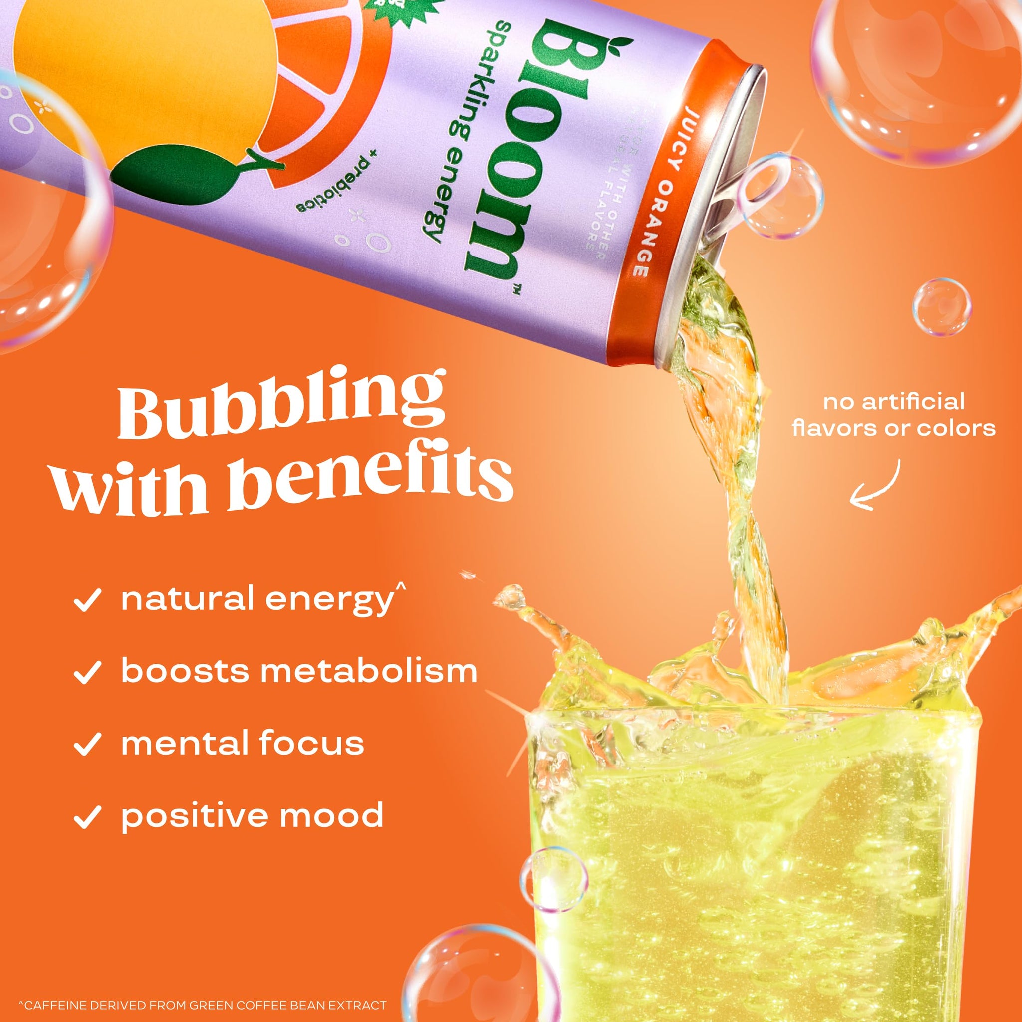 Bloom Nutrition Sparkling Energy Drink - Natural Caffeine, Zero Sugar, 180mg Caffeine - Antioxidant-Rich with Green Coffee Bean, Green Tea Extract