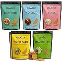 Craize Variety Pack | Sweet Corn x2, Coconut, Guava, Everything, Jalapeno Lime Crisps | Gluten Free, Vegan, Toasted Corn Crackers | 6 pack, 4 oz each