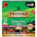 Twinings Green Tea with Pomegranate, Raspberry, & Strawberry Individually Wrapped Bags, 100 Count (Pack of 1), Caffeinated, Enjoy Hot or Iced, 100