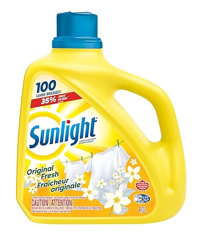 Sunlight Detergent Original Lemon Fresh (100 loads, 4.0L) with Concentrated Formula, Laundry Detergent Liquid for Exceptional Cleaning and Stain