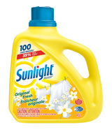 Sunlight Detergent Original Lemon Fresh (100 loads, 4.0L) with Concentrated Formula, Laundry Detergent Liquid for Exceptional Cleaning and Stain