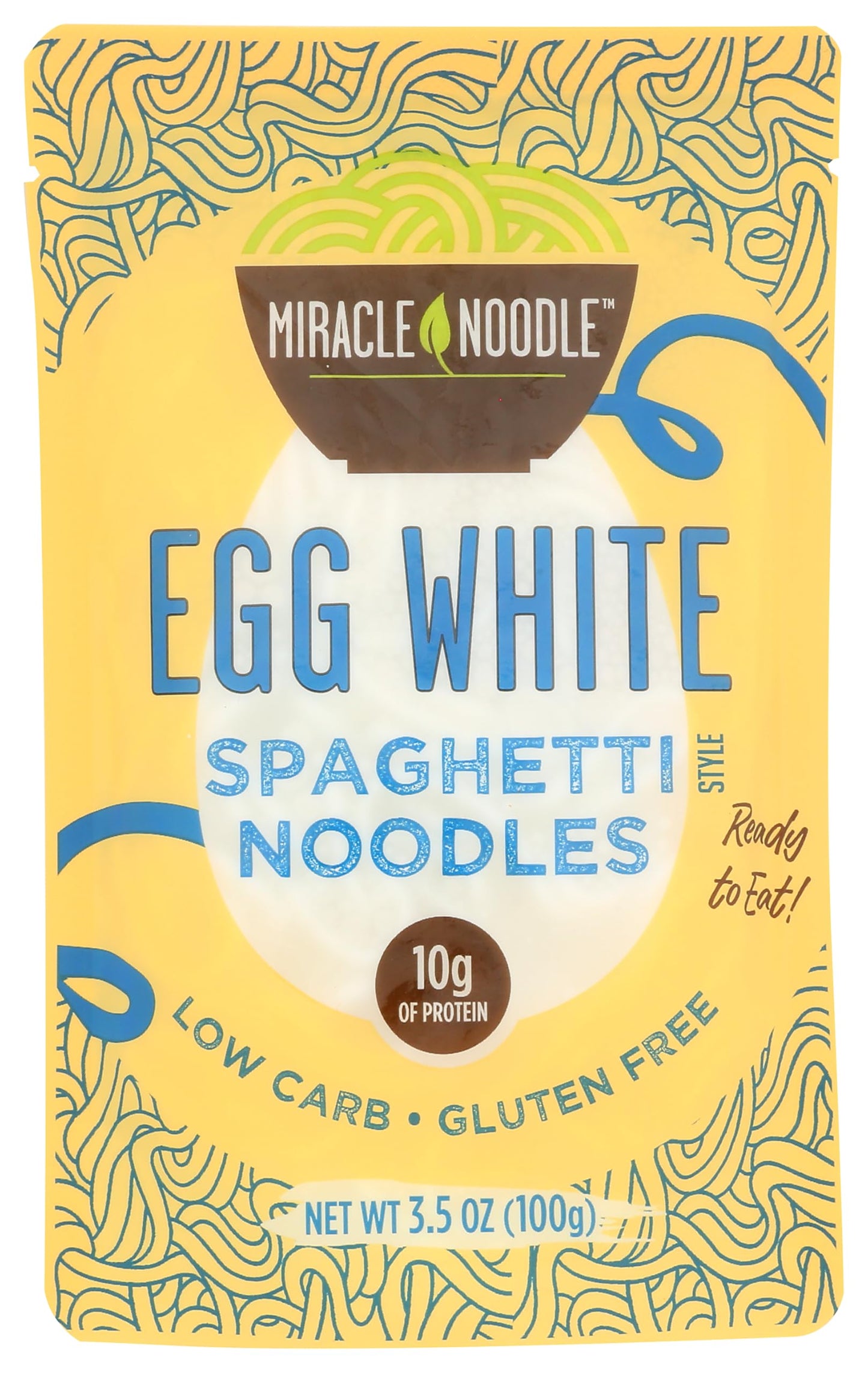 MIRACLE NOODLE Egg White Spaghetti Noodle, 3.5 OZ