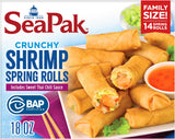 SeaPak Frozen Meals - Shrimp Spring Rolls with Sweet Chili Sauce, Easy to Bake Frozen Appetizers for Parties, 18 oz Spring Roll Delight