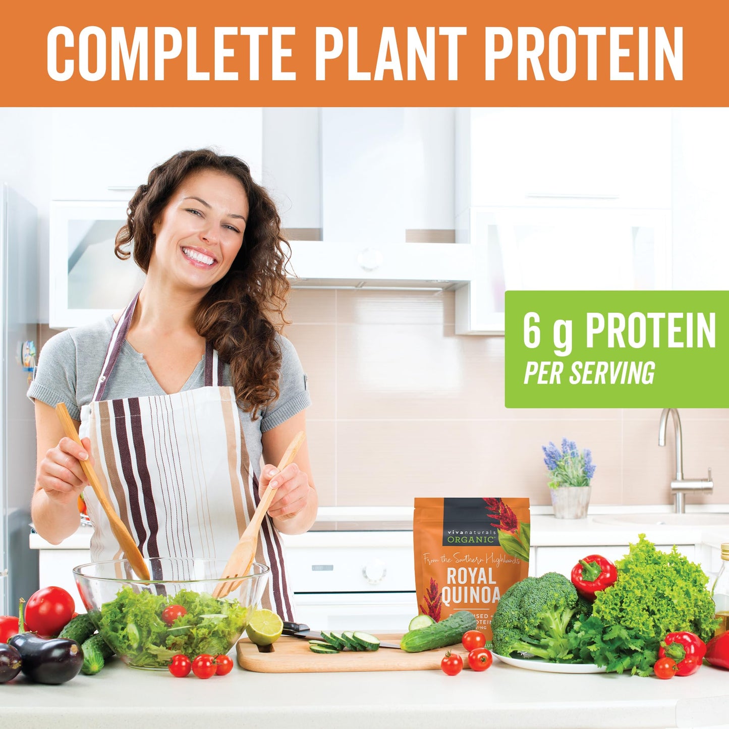 Viva Naturals Organic Quinoa, 4 lb - Pre-Washed Whole Grain, Plant Protein, USDA Organic, Gluten-Free, Non-GMO, Vegan, Kosher Rice and Pasta Substitute