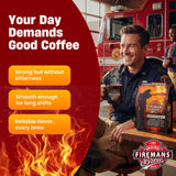 Firemans Brew Medium Roast Coffee - Bold & Robust Ground Coffee - 100% Arabica Beans, Rich, Full-Bodied Flavor - Freshly Roasted Gourmet Coffee - Low