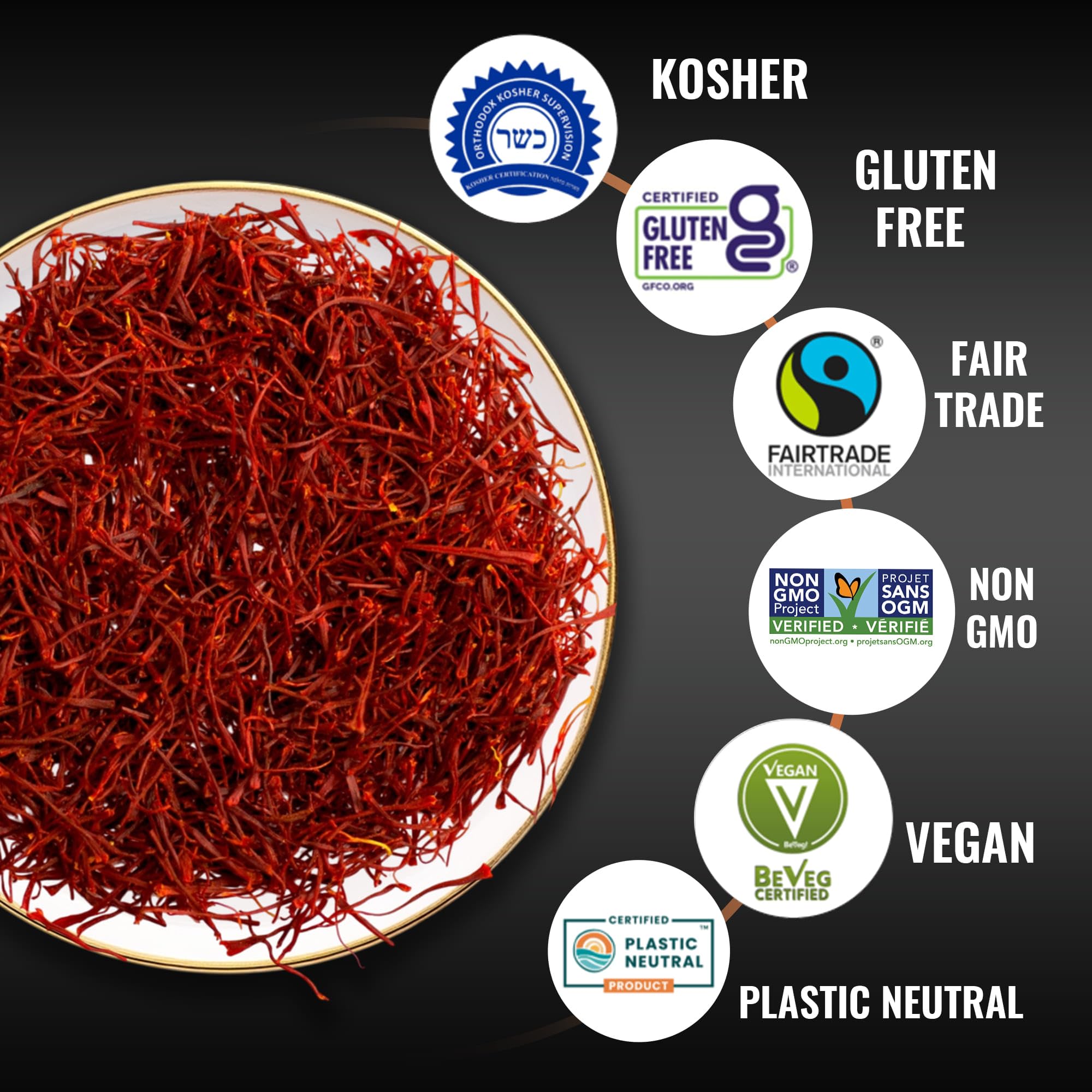 5Senses Kashmir Mongra Saffron | Azafran | Magnum Opus | Premium Grade A Saffron Threads | Whole Red Gold Spice | Single Origin, Non-GMO, Fairtrade