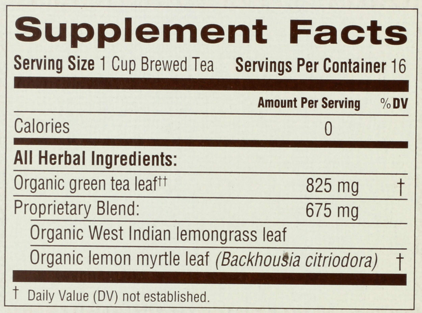 Traditional Medicinals Organic Green Tea Lemongrass, 16 ct