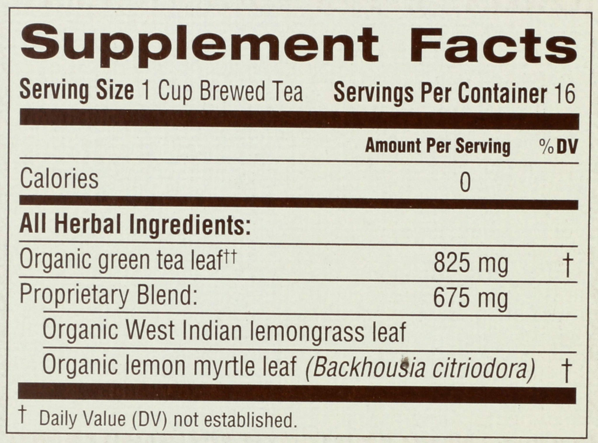 Traditional Medicinals Organic Green Tea Lemongrass, 16 ct
