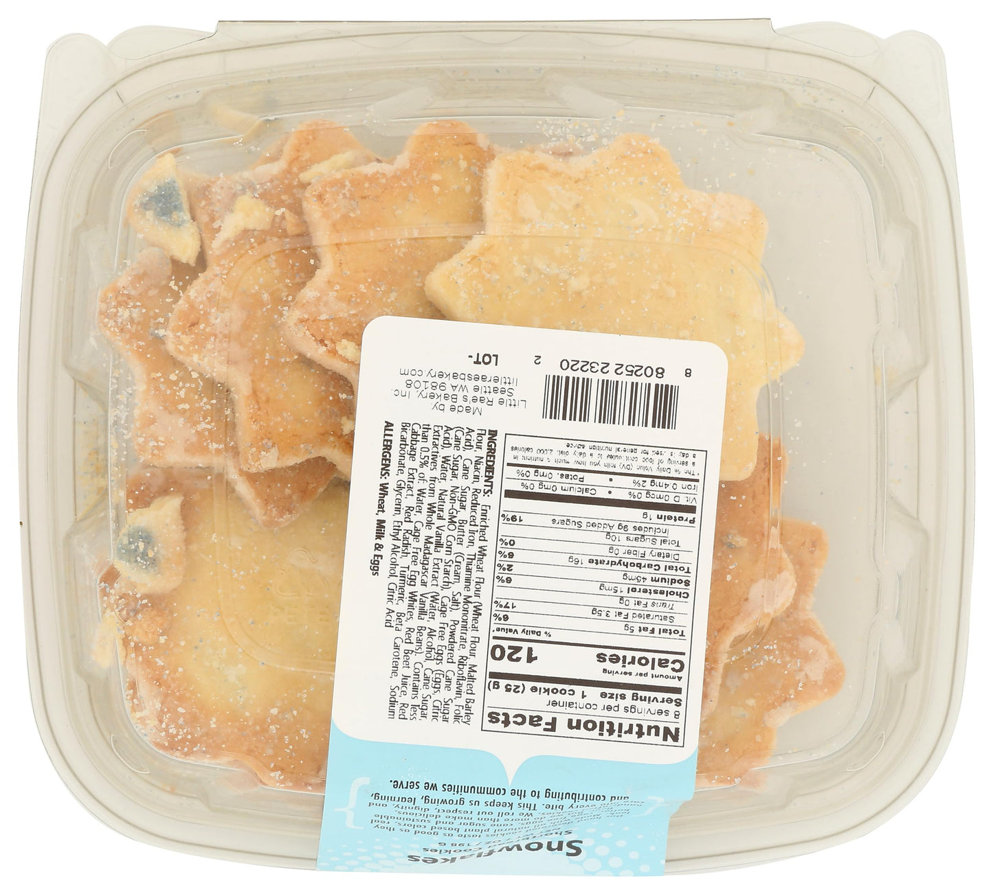 Little Raes Bakery, Cookies Snowflakes, 7 Ounce