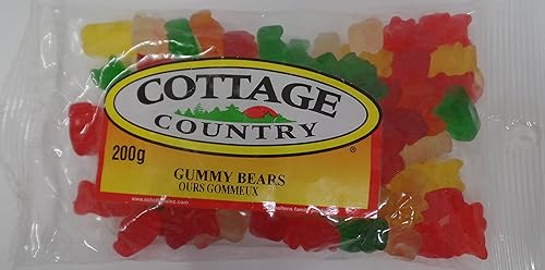 Lot of 5 Small Packs of Fruit Gummy Candy Made (Packed) in Canada, Each pack 140g(5 oz)-200g (7 oz) (Gummy Bears)