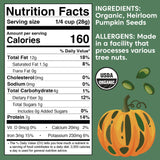 Wilderness Poets, Organic Heirloom Pumpkin Seeds - Styrian Variety, No Shells, Naturally Hulless. Unsalted, Bulk Size, Grown in Oregon, USA or Europe