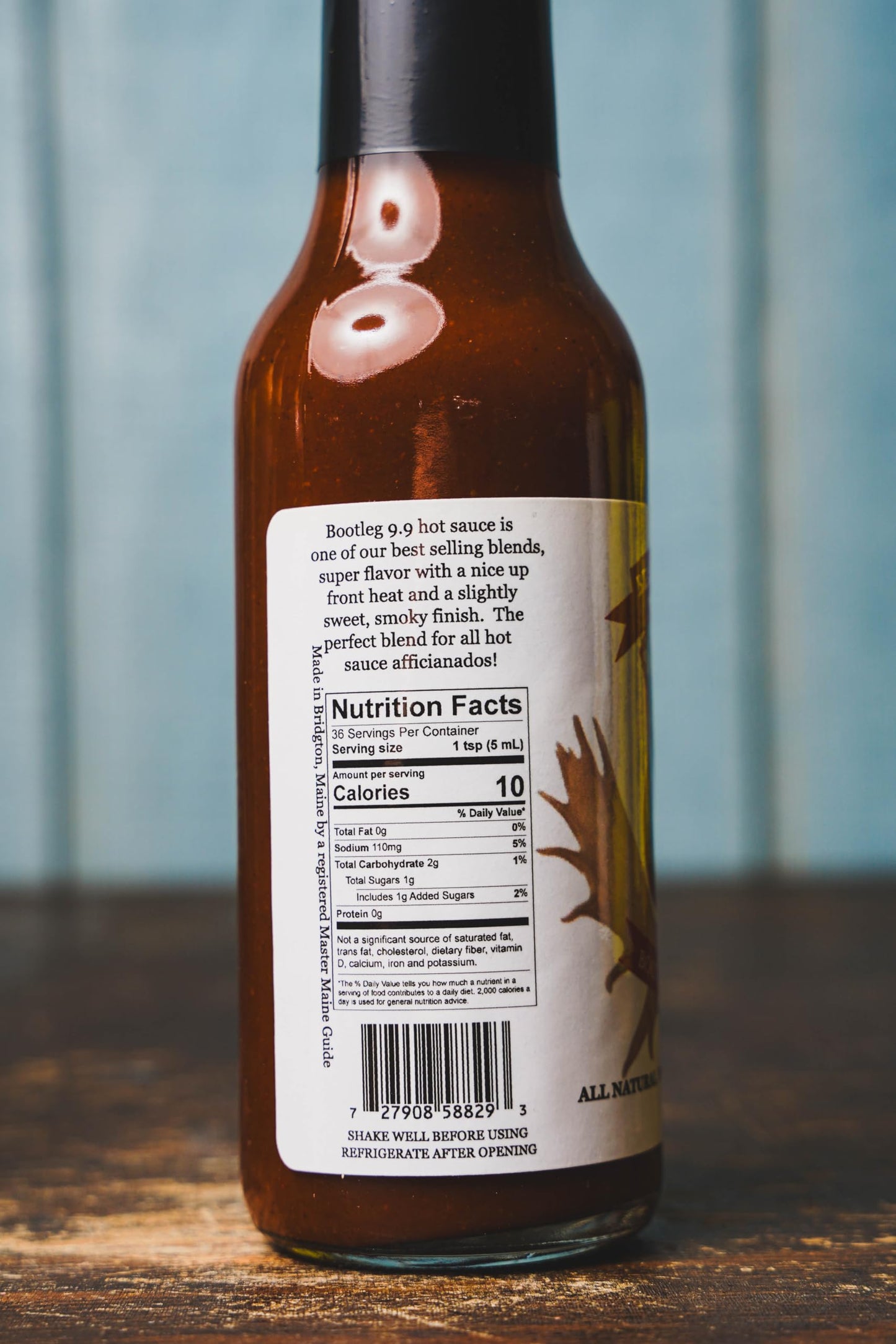 Beast Feast Maine Bootleg 9.9 Hot Sauce, 6 FL. OZ., Habanero Pepper, Cayenne, Chipotle, Gluten-Free