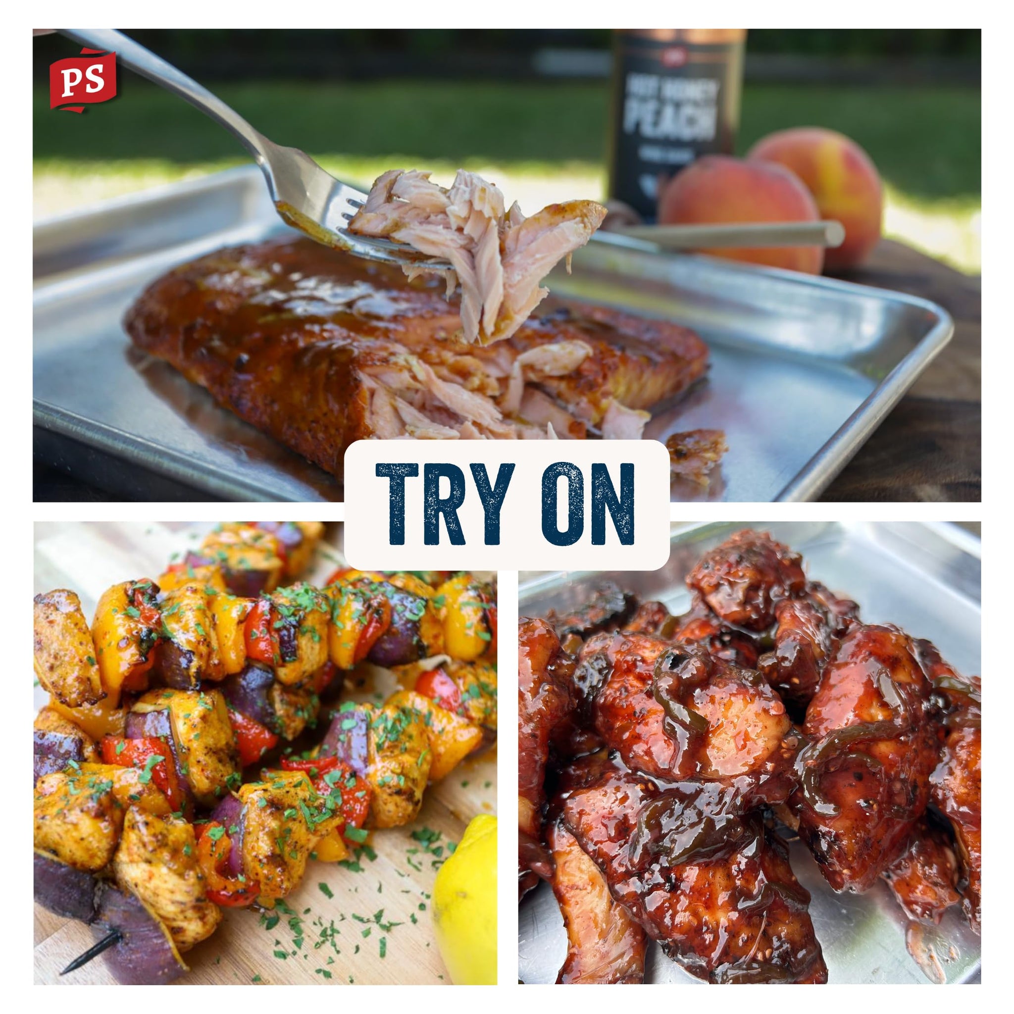 PS Seasoning Hot Honey Peach Chicken Wing Sauce - All-Purpose Hot Wing Sauce for Dipping, Tossing, Glazing, Marinating - Sweet and Spicy Honey