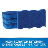 Dawn Non-Scratch Kitchen Dish Sponges, Blue (Pack of 4)