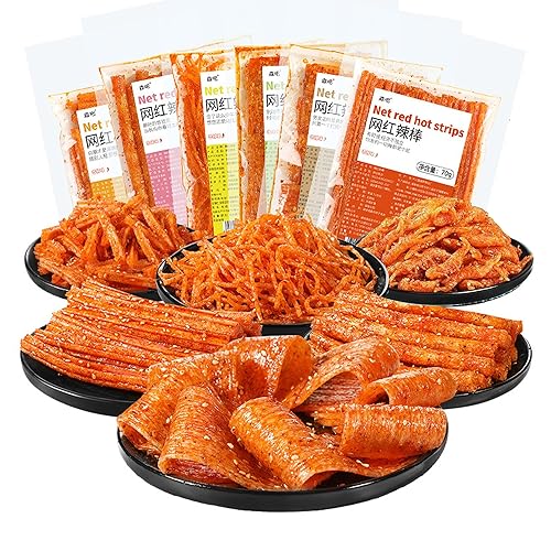 Spicy Strips,Latiao,6 Packs Chinese Spicy Sticks,Chinese Classic Piquancy Leisure Latiao Snack Individual Package(2.4 ounces perpack)