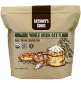 Anthony's Organic Whole Grain Oat Flour, 4 lb, Gluten Free, Non GMO, Non Irradiated, Finely Ground, Vegan