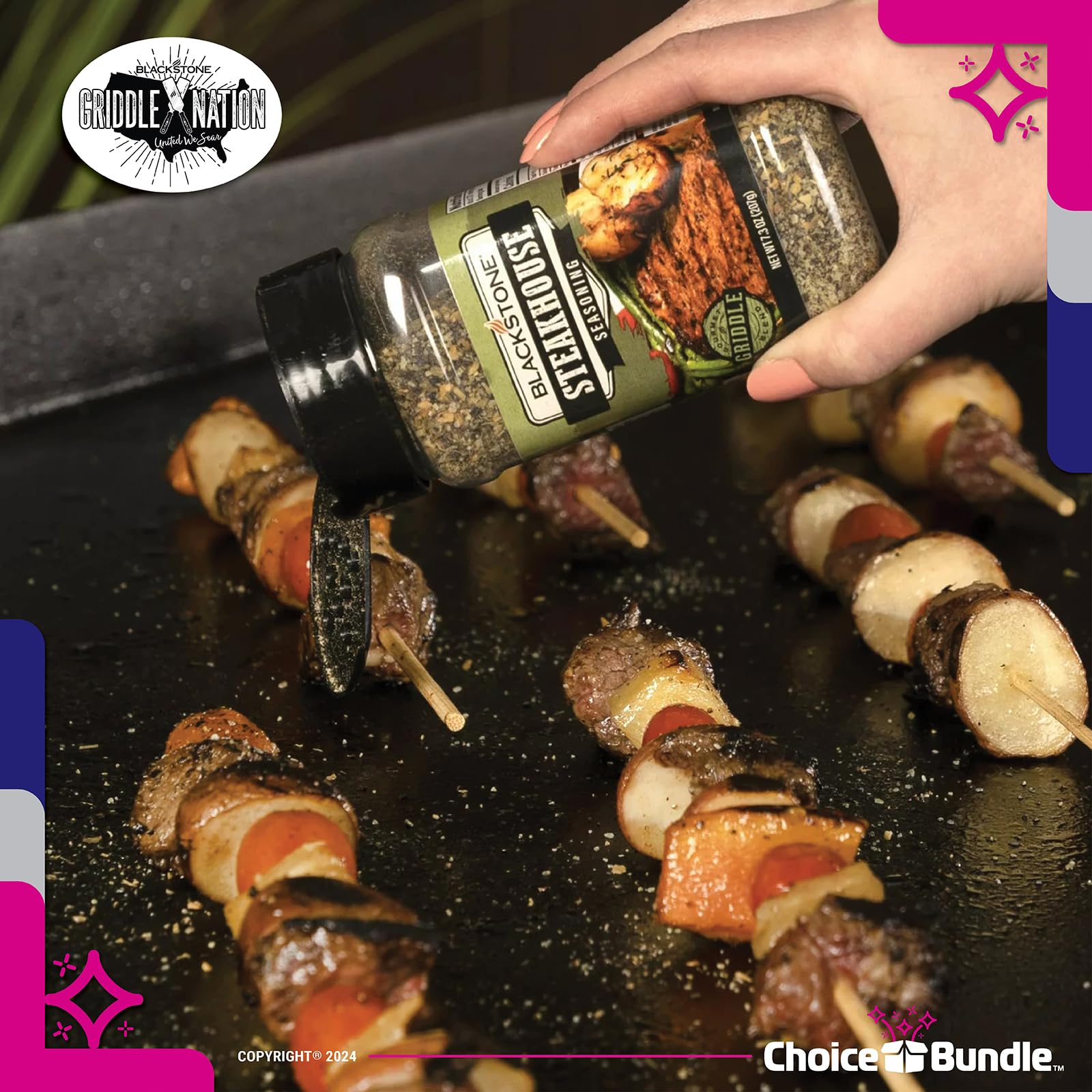 Blackstone Steakhouse Seasoning - Gourmet Griddle Premium Barbecue Rub 4 Pk (29.2 oz) + BBQ Masters & Opener (6 Items)!