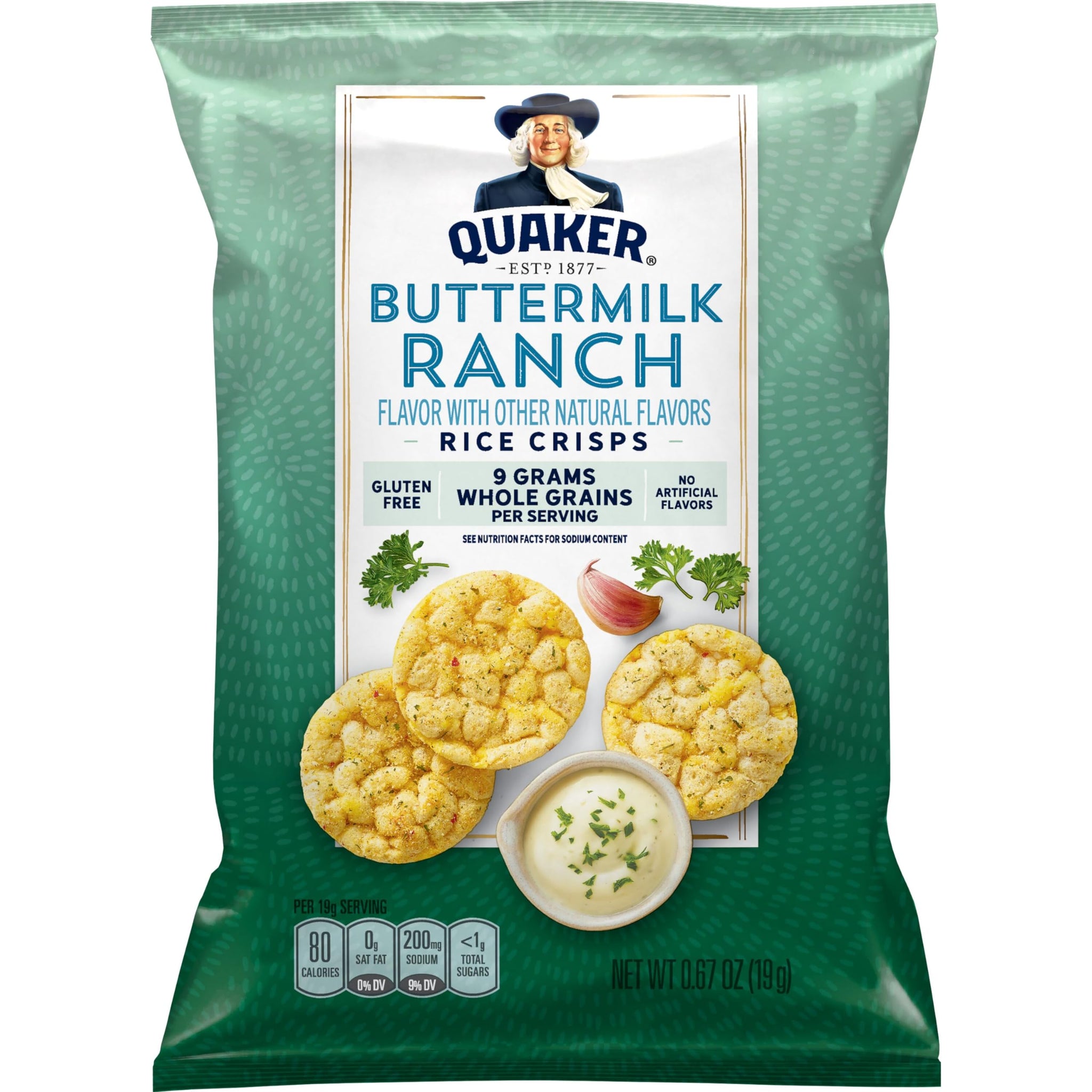 Quaker Rice Crisps, 4 Flavor Sweet and Savory Variety Mix, 15 count
