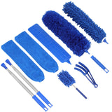 ZZ LAZYCOTTAGE 10 PCS Microfiber Cobweb Duster with Extension Pole (100 Inch Telescoping), Washable Dusters for Cleaning, Multifunctional Bendable