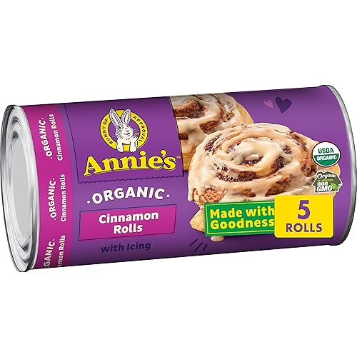 Annie's Organic Cinnamon Rolls with Icing, Refrigerated Dough, 5 Rolls, 17.5 oz
