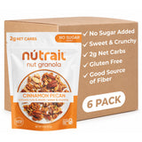 NuTrail Nut Granola Cereal, Cinnamon Pecan, No Sugar Added, Gluten Free, Grain Free, Keto, Low Carb, Healthy Breakfast Cereal 8 oz (Pack of 6)