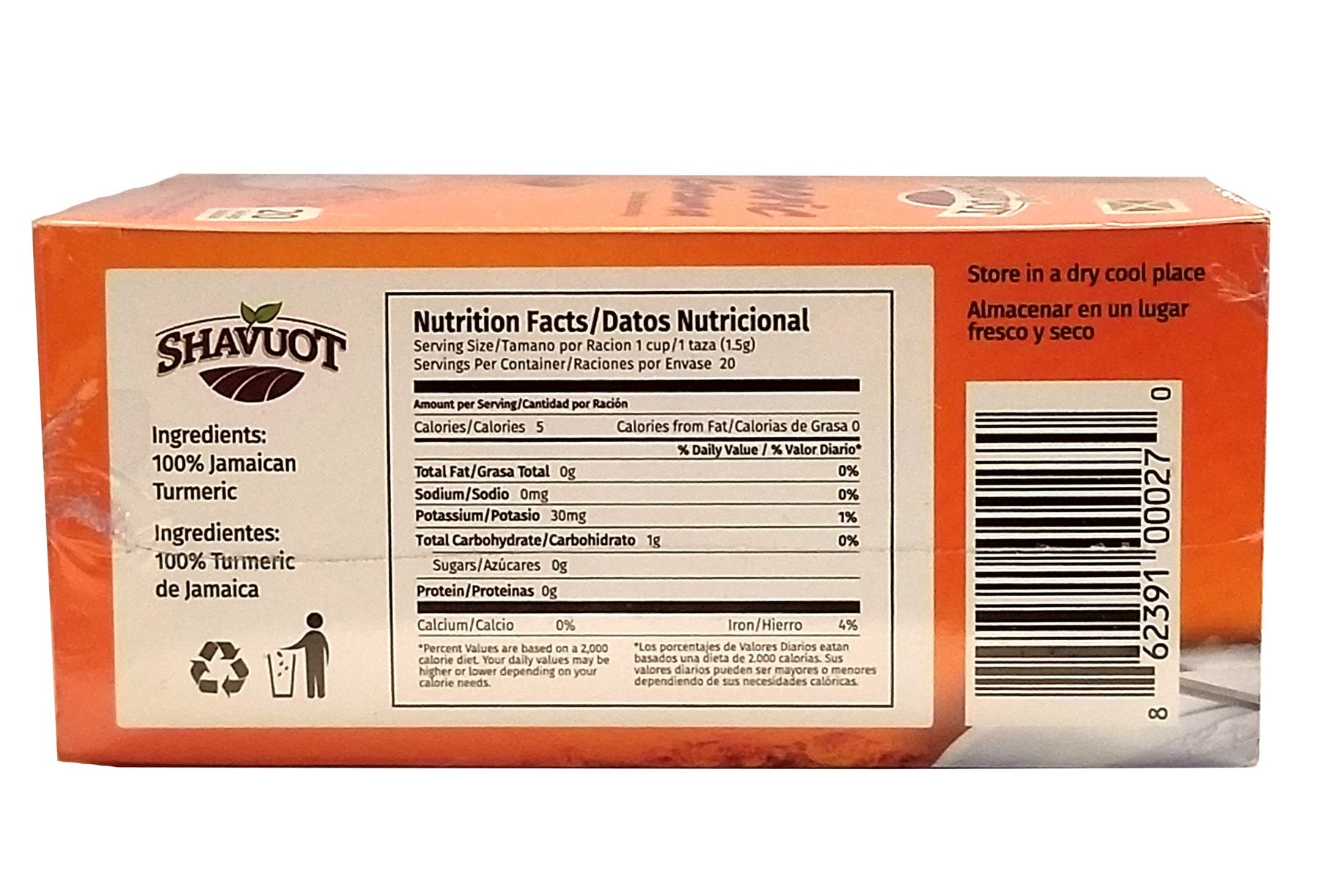 Shavuot Turmeric Tea 1.05oz (20 Tea Bags)