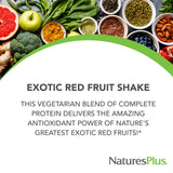 NaturesPlus FRUITEIN Exotic Red Fruit Shake - 1.3 lbs - Plant-Based Protein (13g/Serving) - Supports Energy & Immune System - Vegetarian, Gluten Free