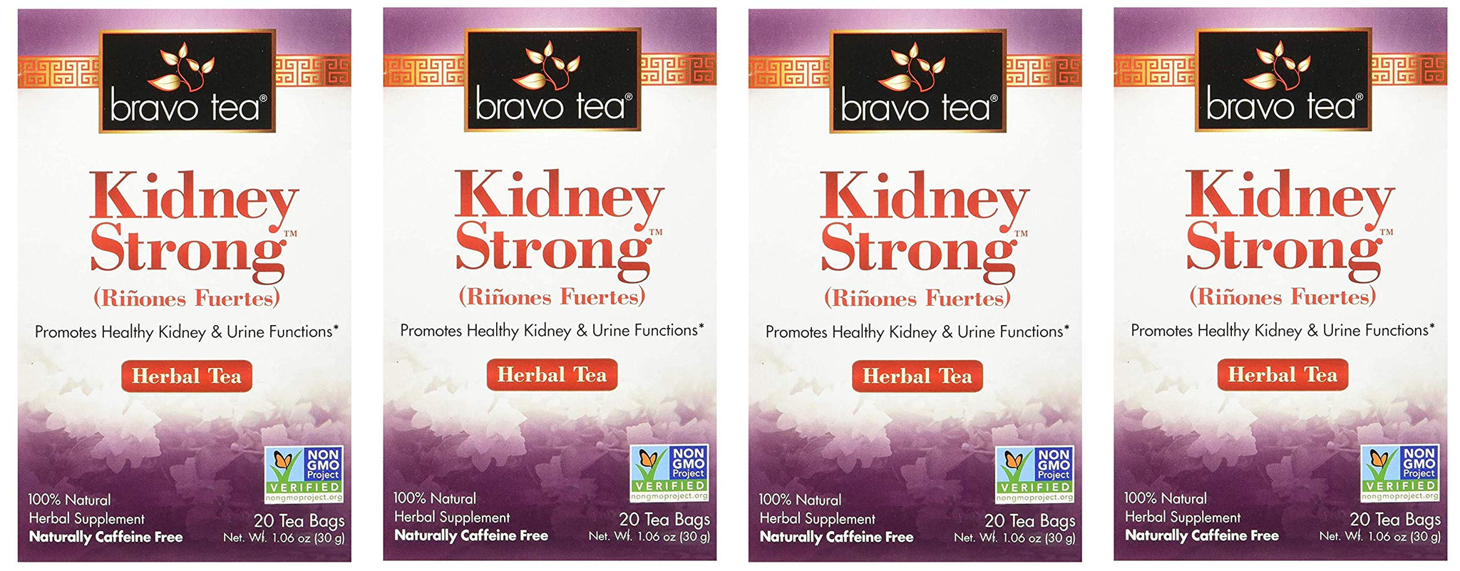 Bravo Teas Kidney Strong Herbal Tea, Caffeine Free, 20 Tea Bags (Four Pack)