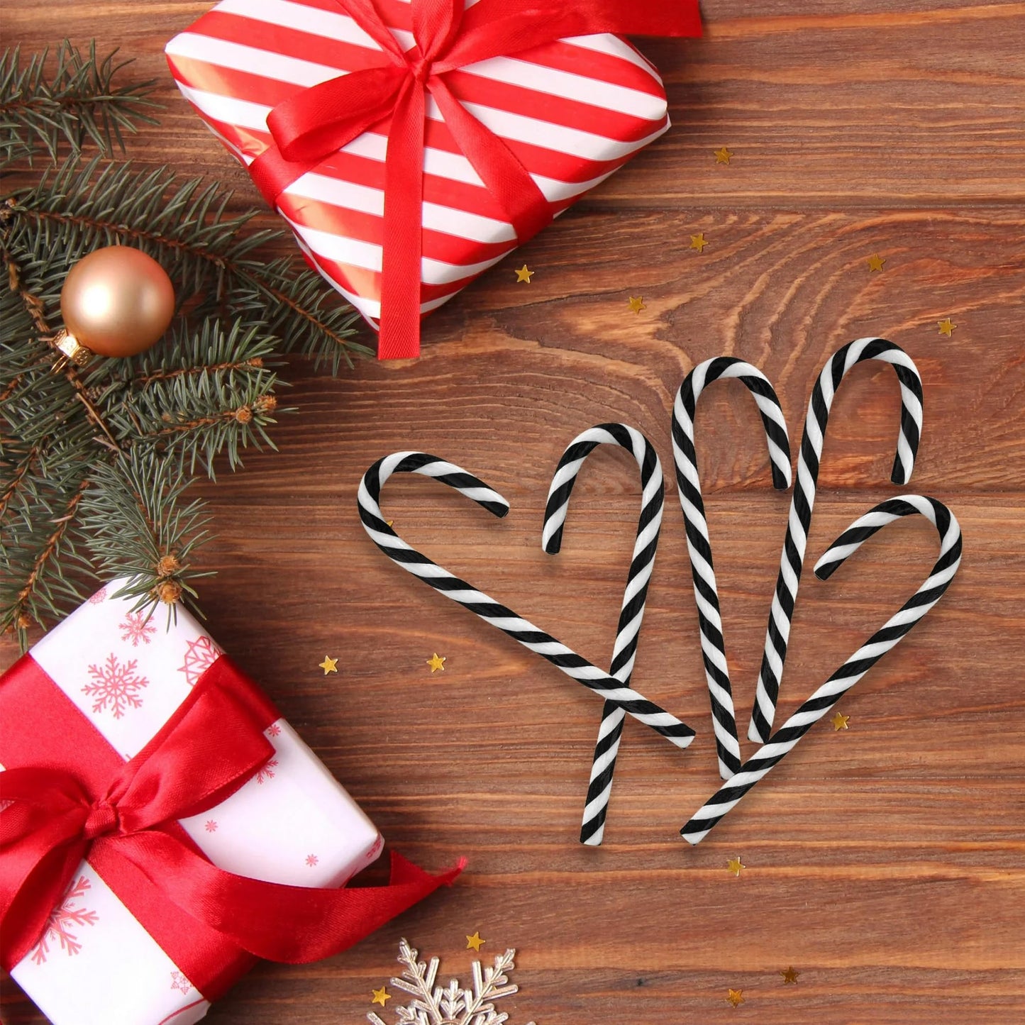 Bulk Cookies & Cream Candy Canes 48 Count Box - Individually Wrapped Chocolate Cookie & Cream Flavored Holiday Candy Canes - Festive Christmas Treats