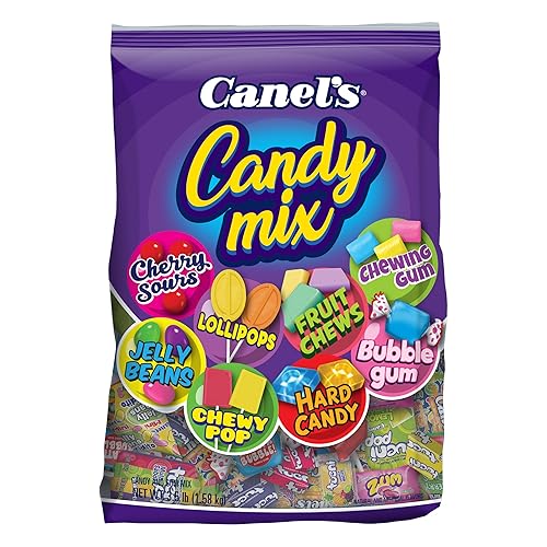 Canel’s Mexican Candy Mix Bag, Assorted Candy with Fruit Chews, Gum, Lollipops, Cherry Sours, and Jelly Beans, for Parties and Sharing, 3.5 Pound Bag