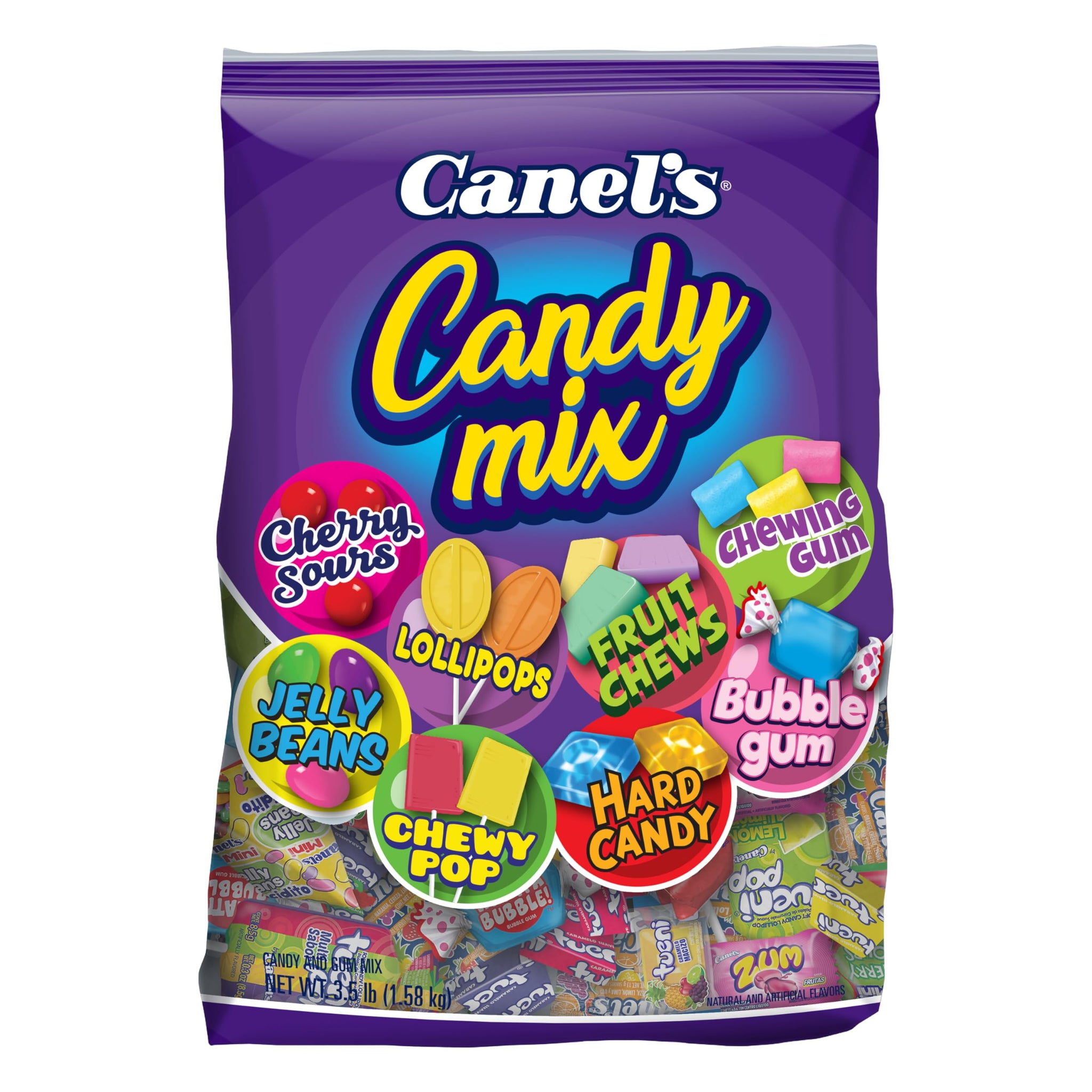 Canel’s Mexican Candy Mix Bag, Assorted Candy with Fruit Chews, Gum, Lollipops, Cherry Sours, and Jelly Beans, for Parties and Sharing, 3.5 Pound Bag