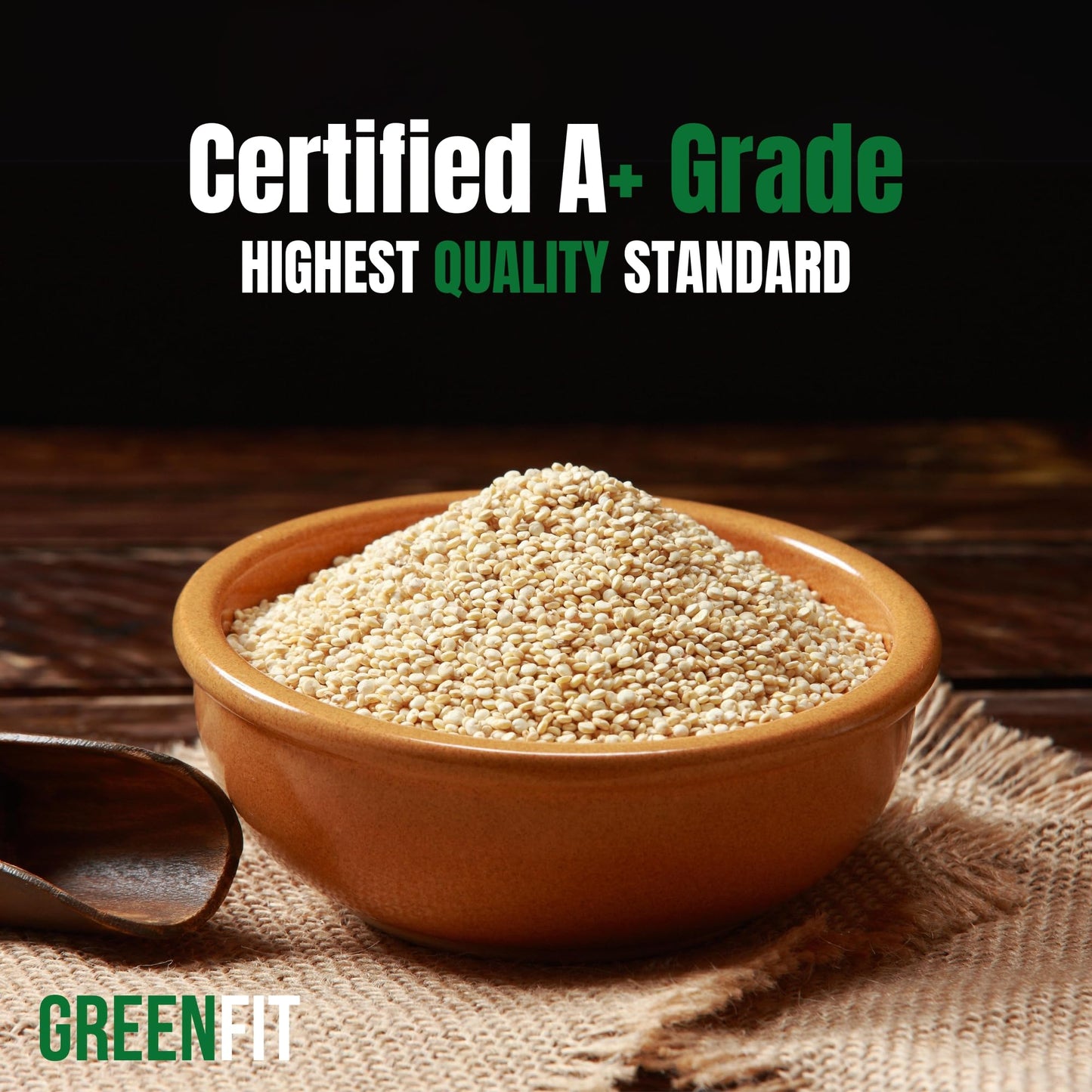 Greenfit Royal Organic White Quinoa | Non-GMO, Gluten-Free, Vegan, and Organic | Complete Protein, High Fiber, Low-Calorie White Quinoa | (10 Pound - Pack of 1)
