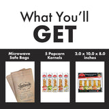 Burlington Farms Popcorn - Stovetop Kernels Flavor Variety Pack - Movie Lovers Gift Box 5 flavors in each package: White Cheddar, Salted Caramel