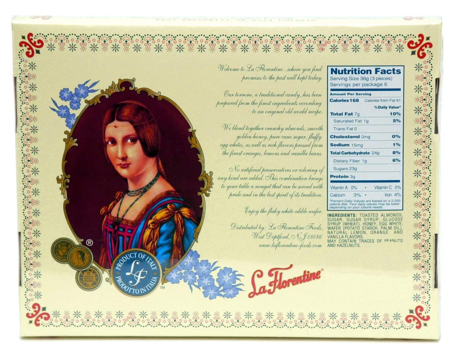 La Florentine Torrone Candy, 3 Pack of 18 Pieces