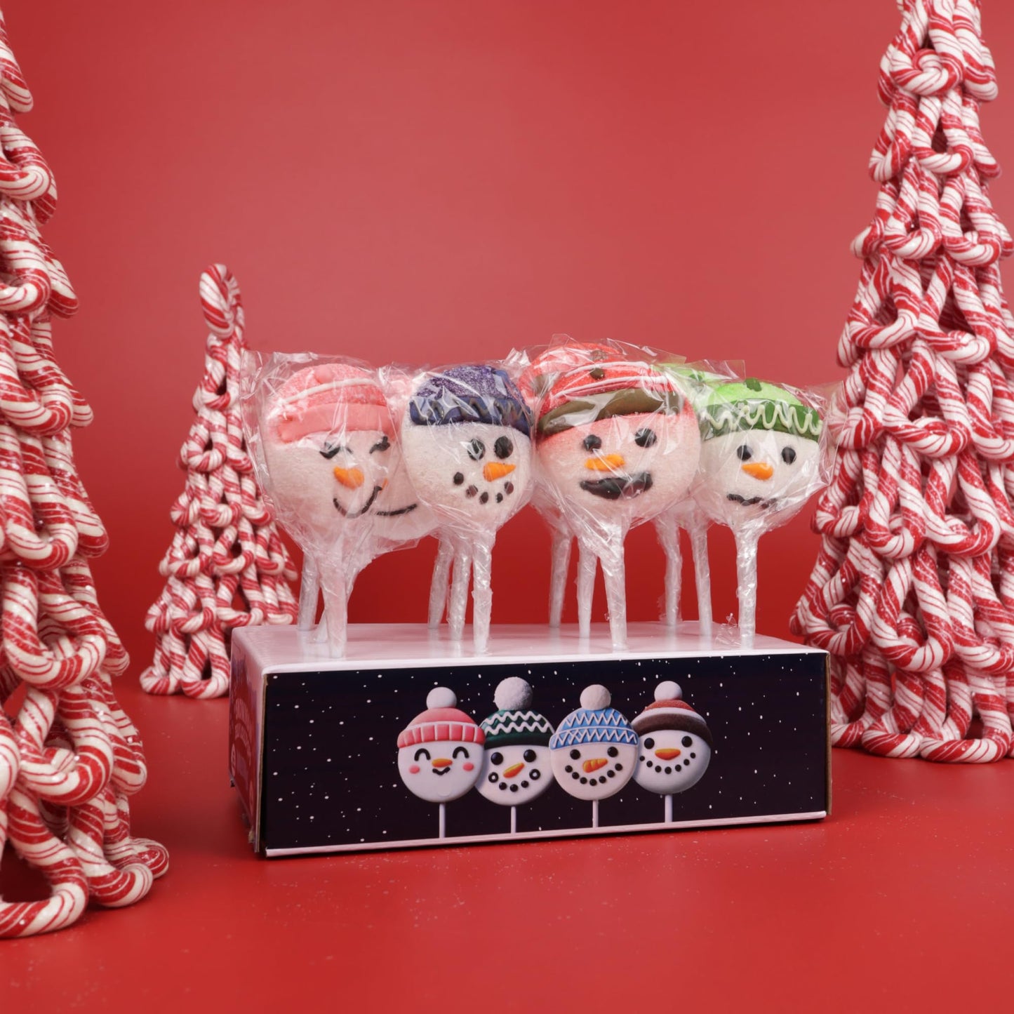 Sweetzo Snowman Jelly Lollipops, Individually Wrapped Gummy Christmas Candy, Holiday Stocking Stuffers (Pack of 12)