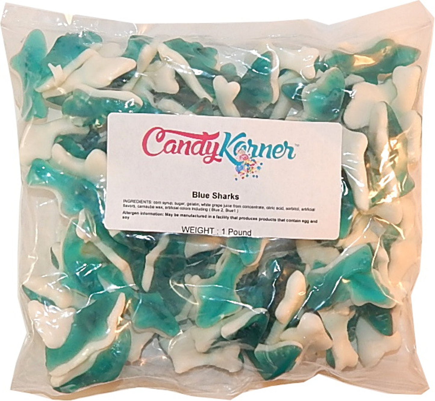 Blue Sharks | Blue Gummi Sharks 1 Pound ( 16 OZ )
