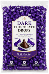 Foil Wrapped Dark Chocolate Candy Pieces Bulk Bag - 10 lb (Approx. 1000 pieces)