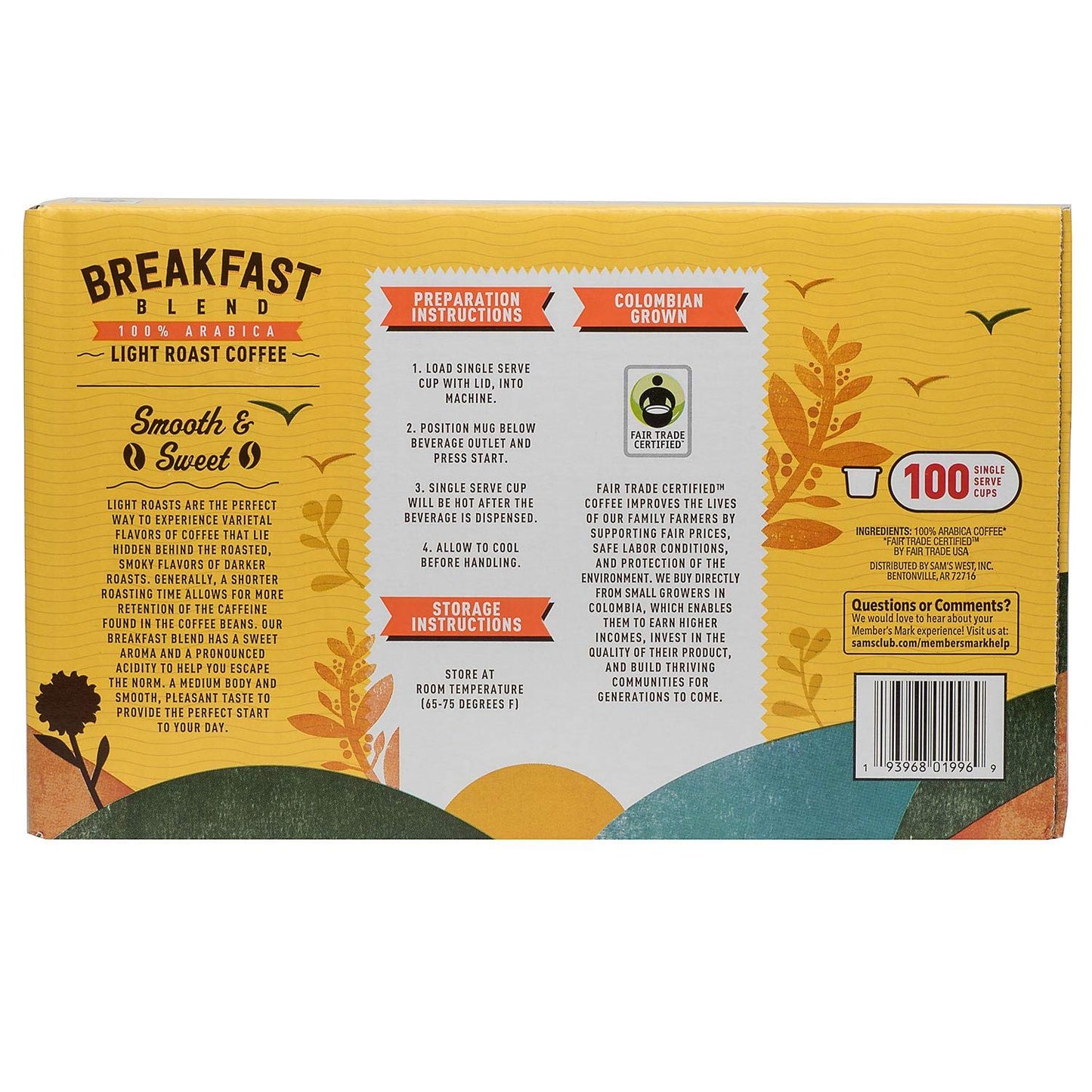 Member's Mark Breakfast Blend Coffee 100/0.38 Oz Net Wt 38.45 Oz,, ()
