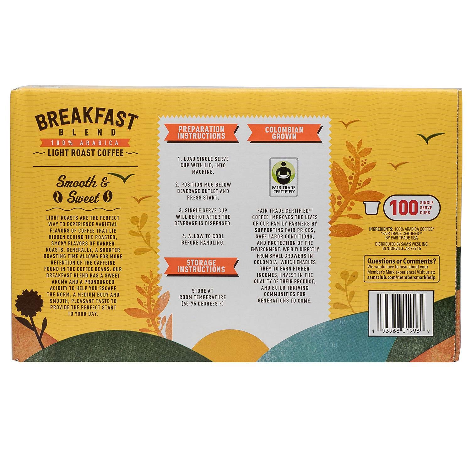 Member's Mark Breakfast Blend Coffee 100/0.38 Oz Net Wt 38.45 Oz,, ()