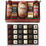 The Swiss Colony High 5 Food Bundle - Assorted Summer Sausages and Cheeses with Christmas Petits Fours - Assorted Chocolate and Mini Layer Cakes